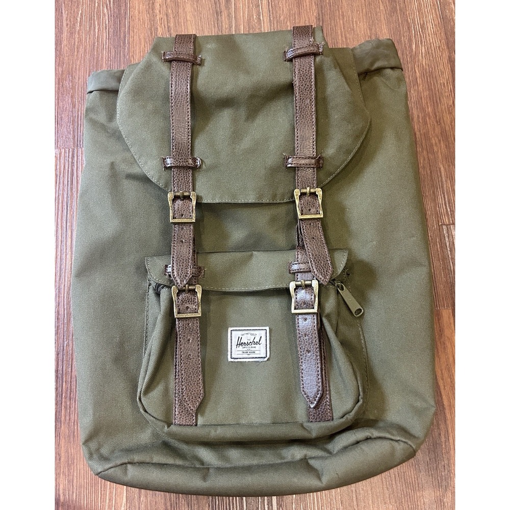 Herschel Supply Co Retreat Travel Backpack Padded Laptop Bag Olive Green Canvas